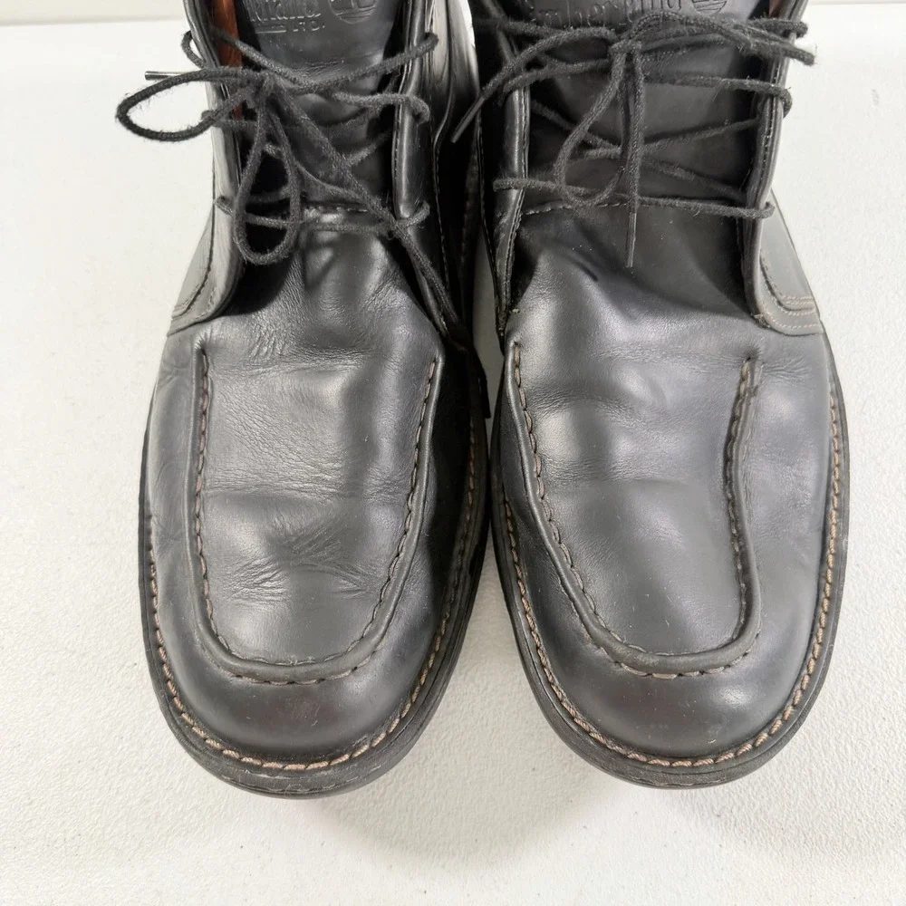 Timberland Smart Comfort Men's Black Leather‎ Moc Toe Chukka Boots Size 10.5 M